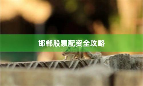 邯郸股票配资全攻略